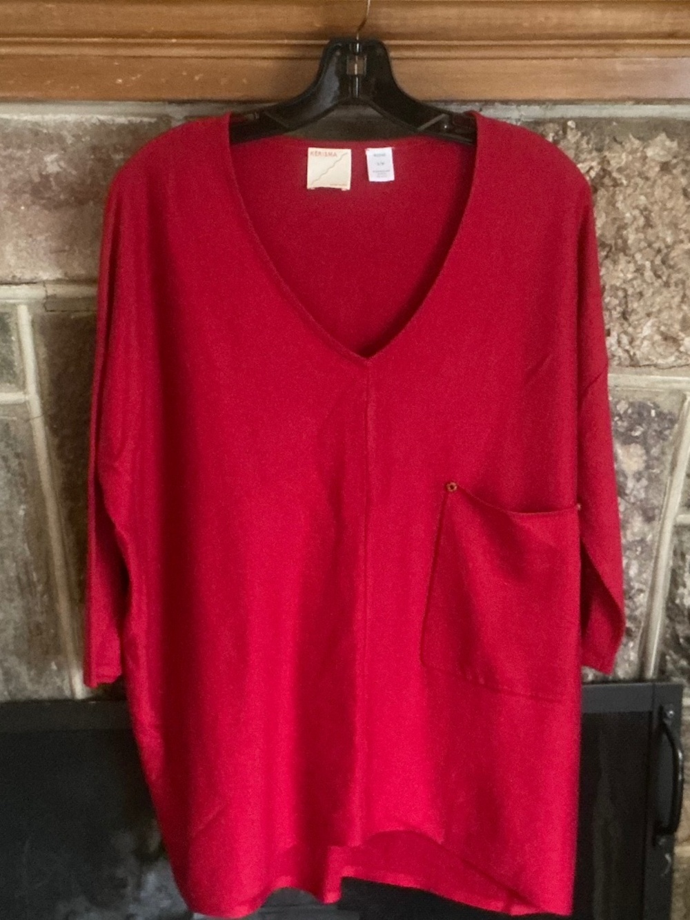 Kerisma V Neck Batwing Dolman Sleeve Deep Red Sweater S/M